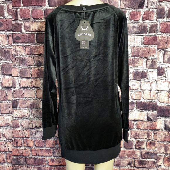 Killstar Survival Mode Velvet Sweater Dress - Picture 6 of 12